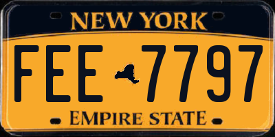 NY license plate FEE7797