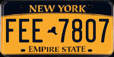 NY license plate FEE7807