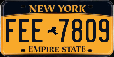 NY license plate FEE7809
