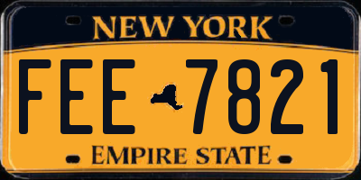 NY license plate FEE7821