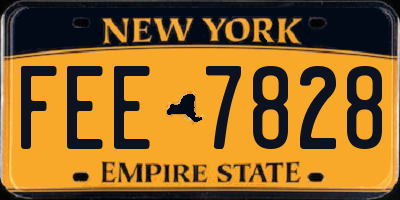 NY license plate FEE7828