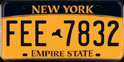 NY license plate FEE7832