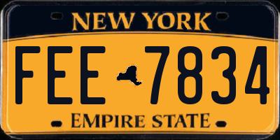 NY license plate FEE7834