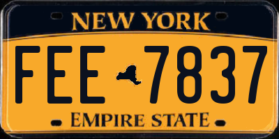 NY license plate FEE7837