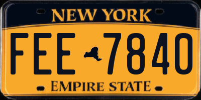 NY license plate FEE7840
