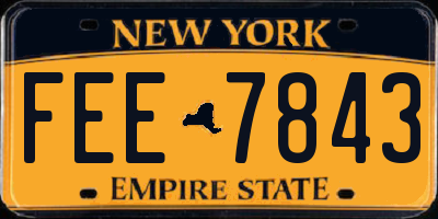 NY license plate FEE7843