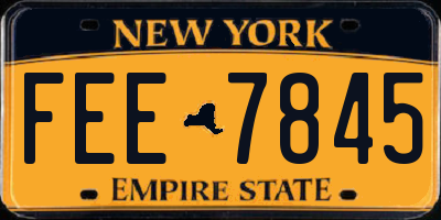 NY license plate FEE7845