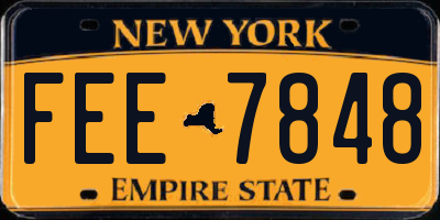 NY license plate FEE7848
