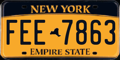 NY license plate FEE7863