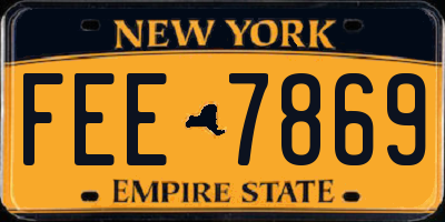 NY license plate FEE7869