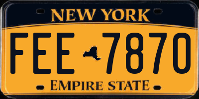 NY license plate FEE7870