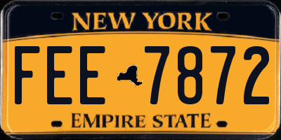 NY license plate FEE7872