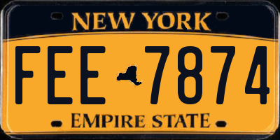 NY license plate FEE7874