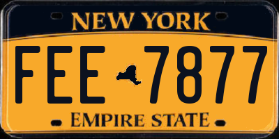 NY license plate FEE7877