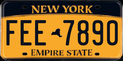 NY license plate FEE7890