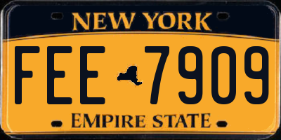 NY license plate FEE7909