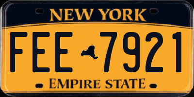NY license plate FEE7921