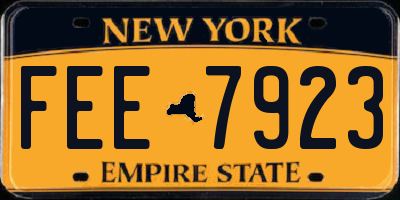 NY license plate FEE7923