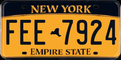 NY license plate FEE7924
