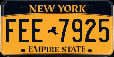NY license plate FEE7925