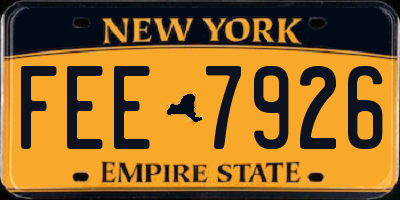 NY license plate FEE7926
