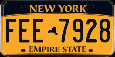 NY license plate FEE7928