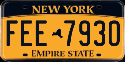 NY license plate FEE7930
