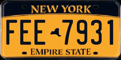NY license plate FEE7931