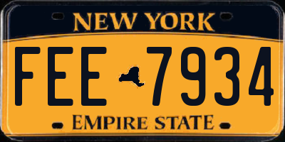 NY license plate FEE7934