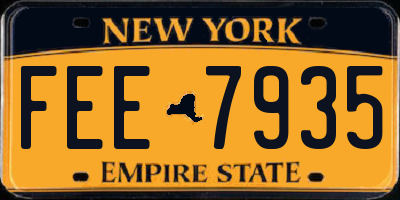 NY license plate FEE7935