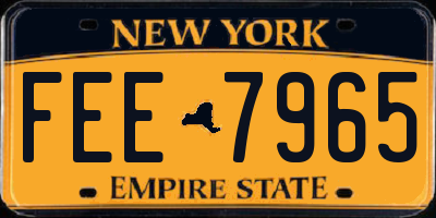 NY license plate FEE7965