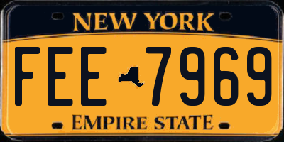 NY license plate FEE7969