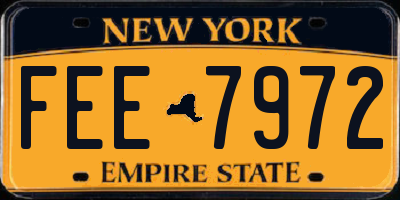 NY license plate FEE7972