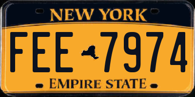 NY license plate FEE7974