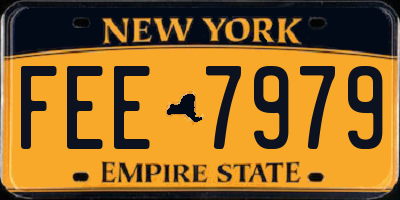 NY license plate FEE7979