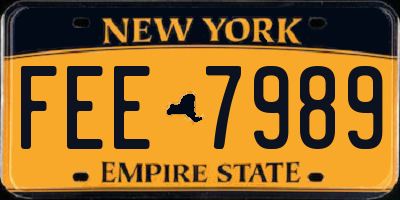 NY license plate FEE7989
