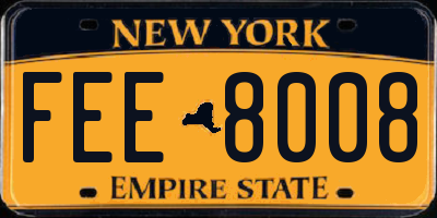 NY license plate FEE8008