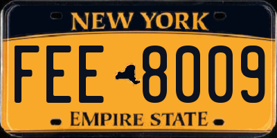 NY license plate FEE8009
