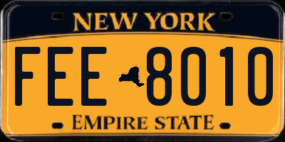 NY license plate FEE8010