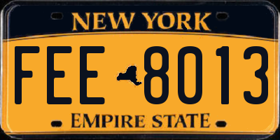NY license plate FEE8013