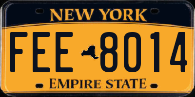 NY license plate FEE8014