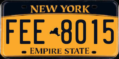 NY license plate FEE8015