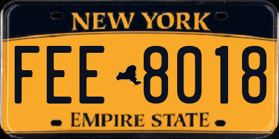 NY license plate FEE8018