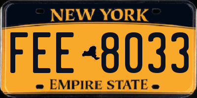 NY license plate FEE8033