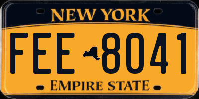 NY license plate FEE8041