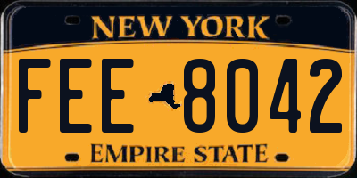 NY license plate FEE8042