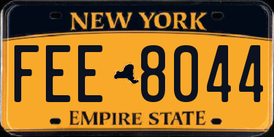 NY license plate FEE8044