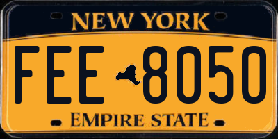 NY license plate FEE8050