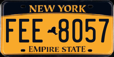 NY license plate FEE8057