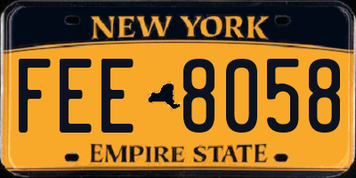 NY license plate FEE8058